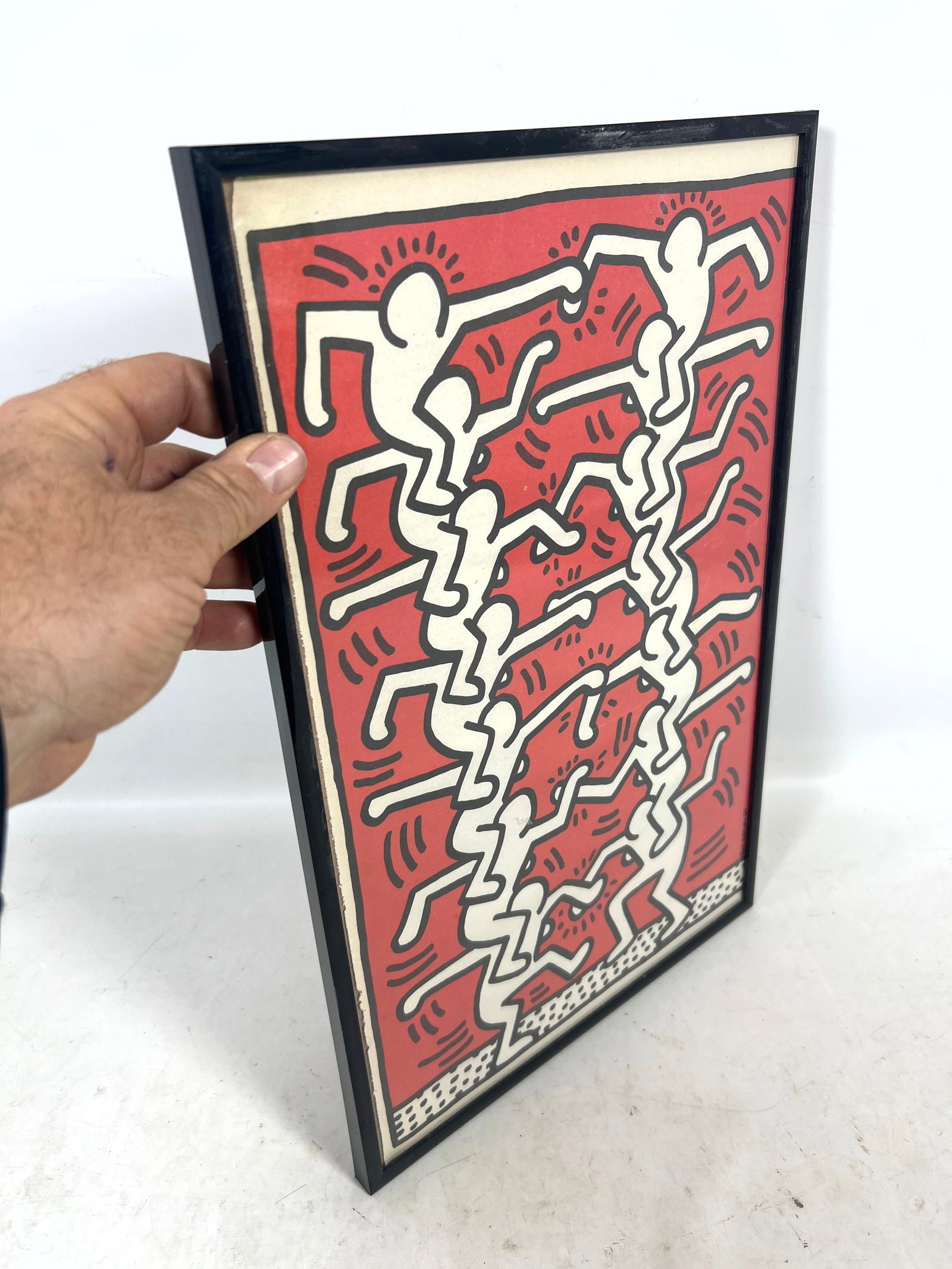 Keith Haring color offset lithograph print. Interlocking. - 5