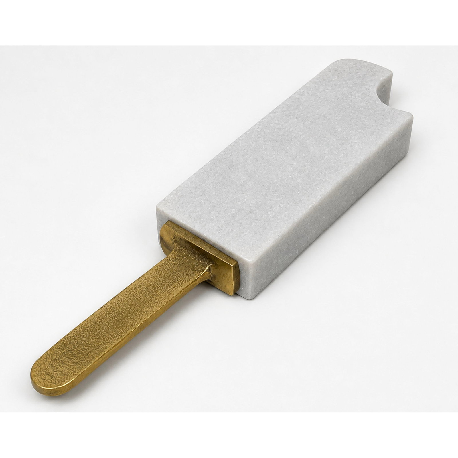 Pop art marble and brass popsicle sculpture: Pop art marble and brass popsicle sculpture Dimensions: Height: 13.5 inches, Width: 3 inches, Depth: 1.5 inches. --- US Packing and Shipping charge: In house shipping available. Will be calculated onc