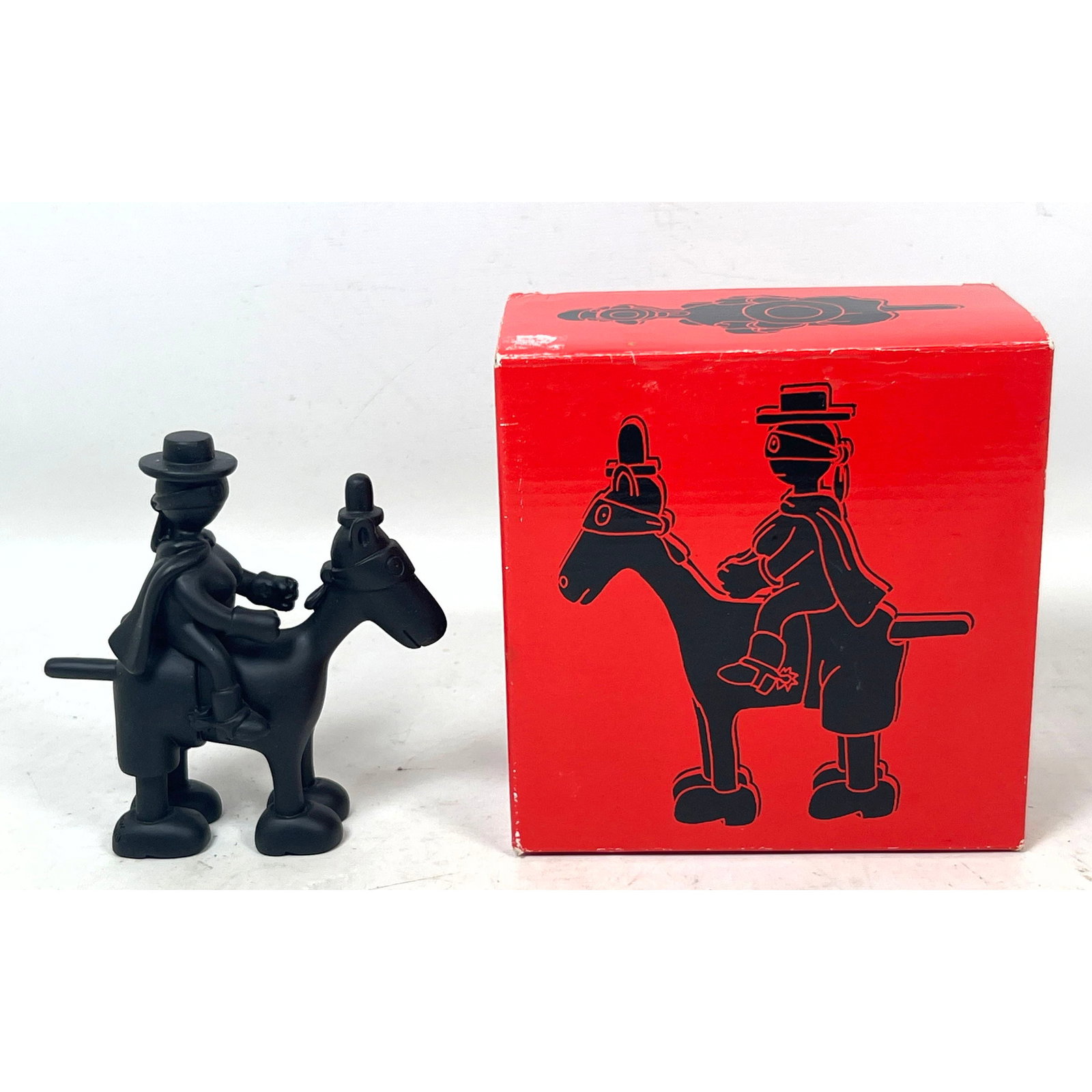 Tom Otterness Horse and Rider Maquette Figurine in Matte Black. Signed and Dated 2004. Original Box (1 of 11)