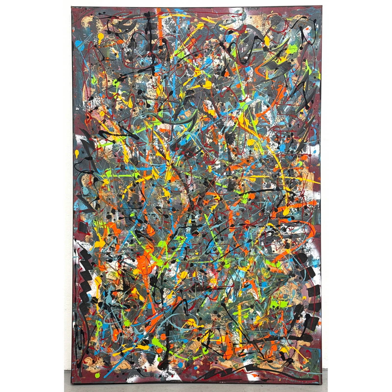 Dennis Sakelson Large Scale Abstract Painting on Canvas. Signed on Back. (1 of 10)