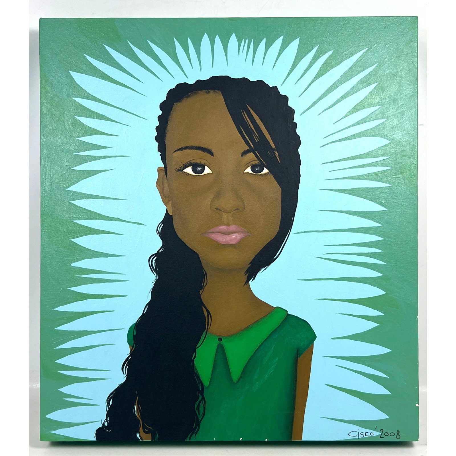 Cisco Tucker Kolkmeier Acrylic on Canvas Portrait Jalissa Scott Signed and Dated 2008 Houston Galler (1 of 10)