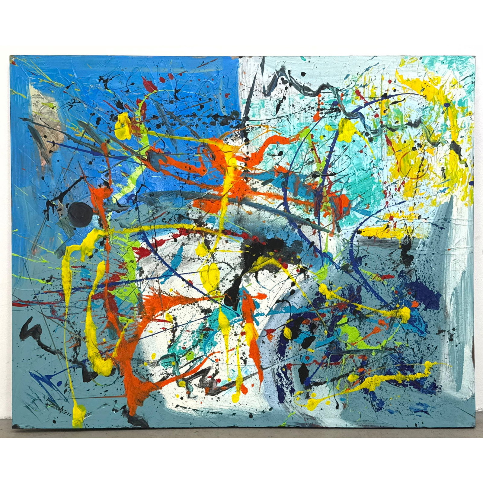 Dennis Sakelson Large Scale Modernist Abstract Expressionist Painting on Canvas. Signed on Verso. (1 of 9)