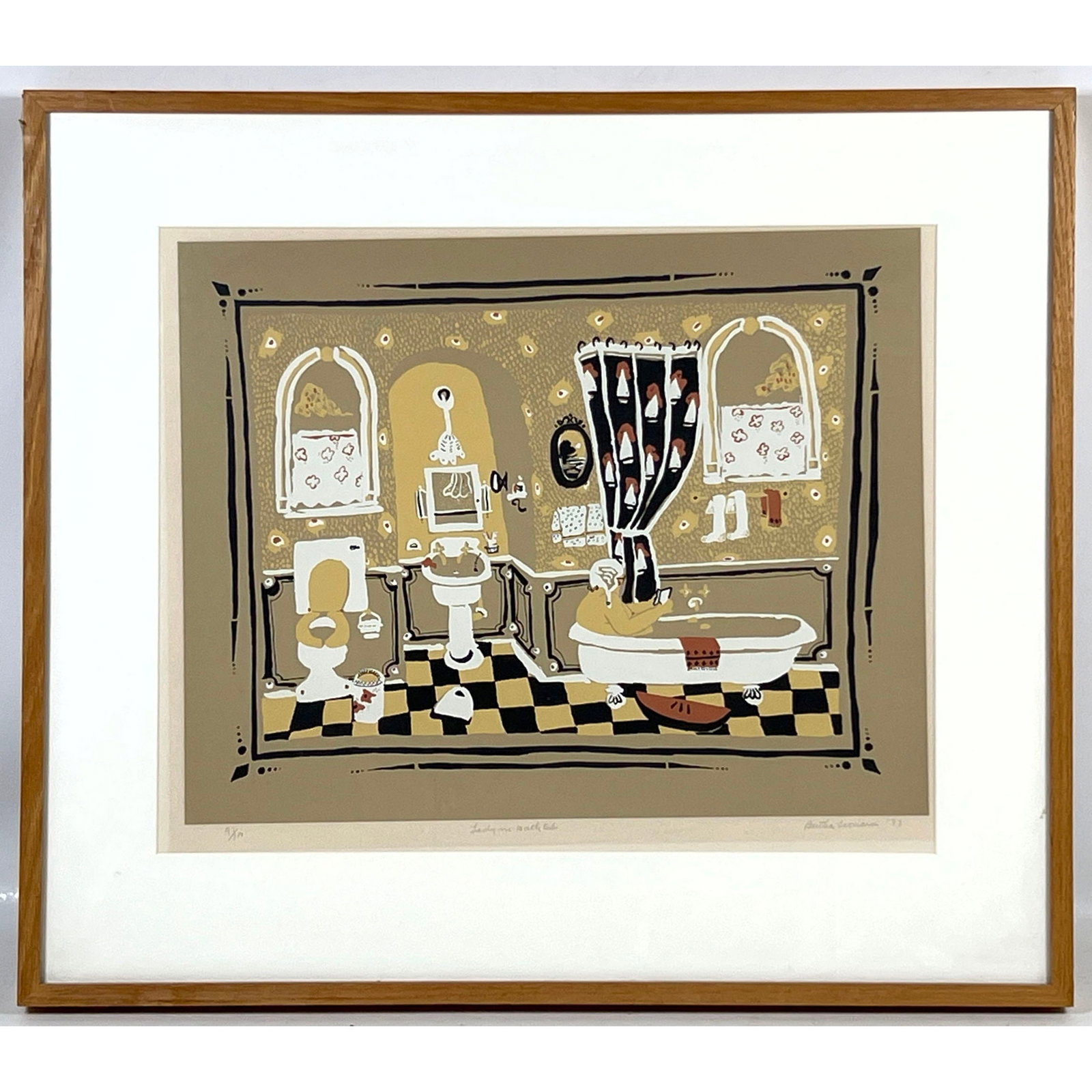 Bertha Leonard 77 Signed and Numbered Limited Edition Color Print Lady in bath tub. 97/100 (1 of 11)
