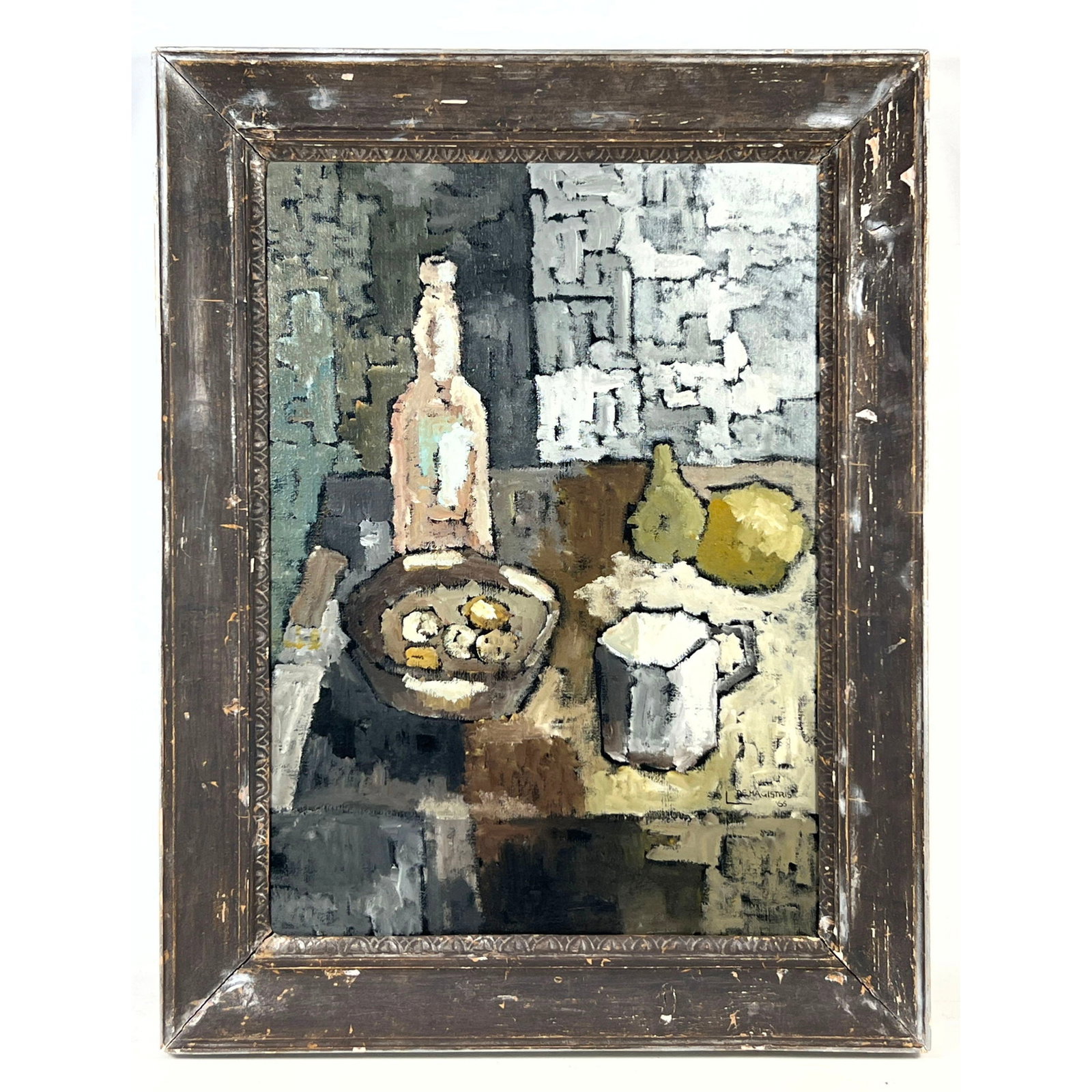 Leo (Leonardo) De Magistris Modernist Still Life Oil Painting on Canvas. Signed and Dated 65 (1 of 10)