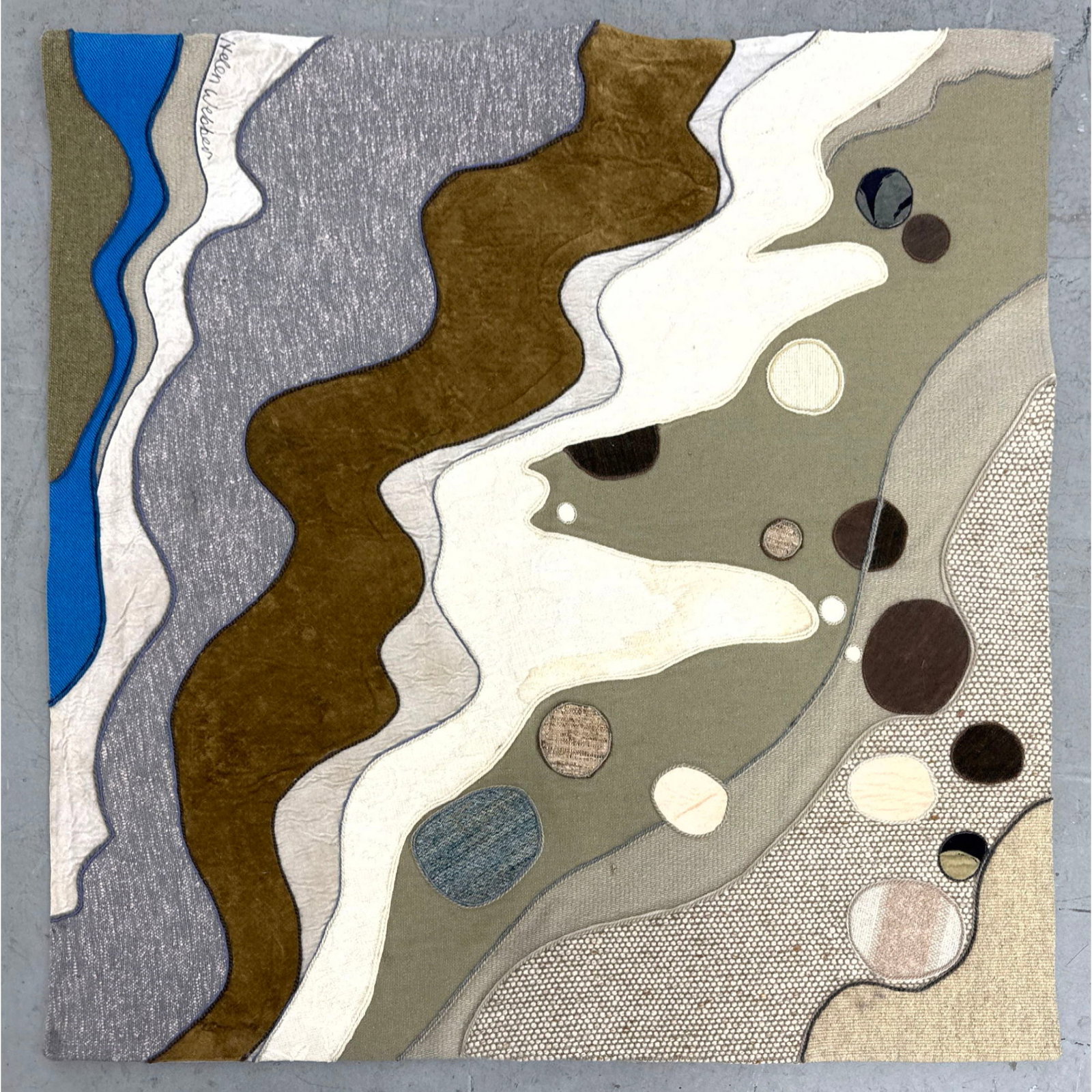 Helen Weber Mixed Media Wall Hanging Art. 4/100 Fabric Collage. Abstract modern. Tapestry. (1 of 8)