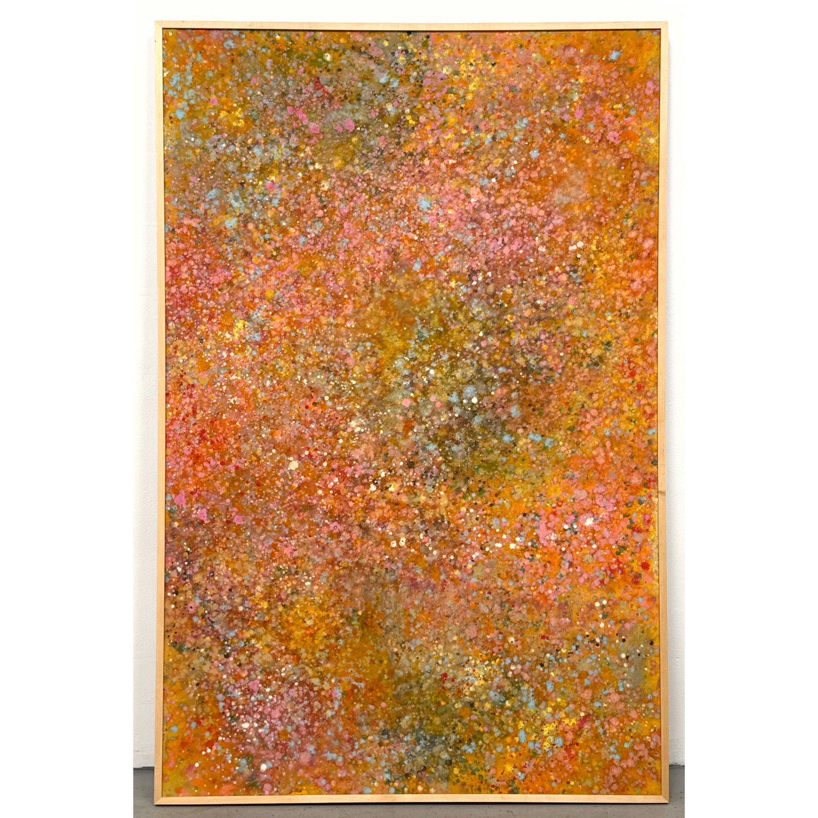 Large Abstract Modern Painting on Canvas. Colorful Design. Unsigned. (1 of 10)