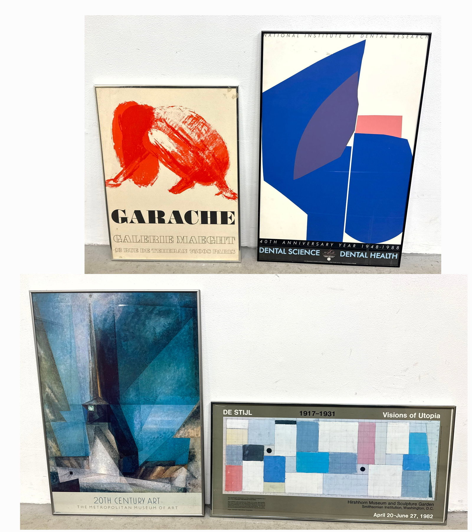 4pcs Exhibition and Commemorative Posters featuring Albert Garache, De Stijl, and Lyonel Feininger c (1 of 19)