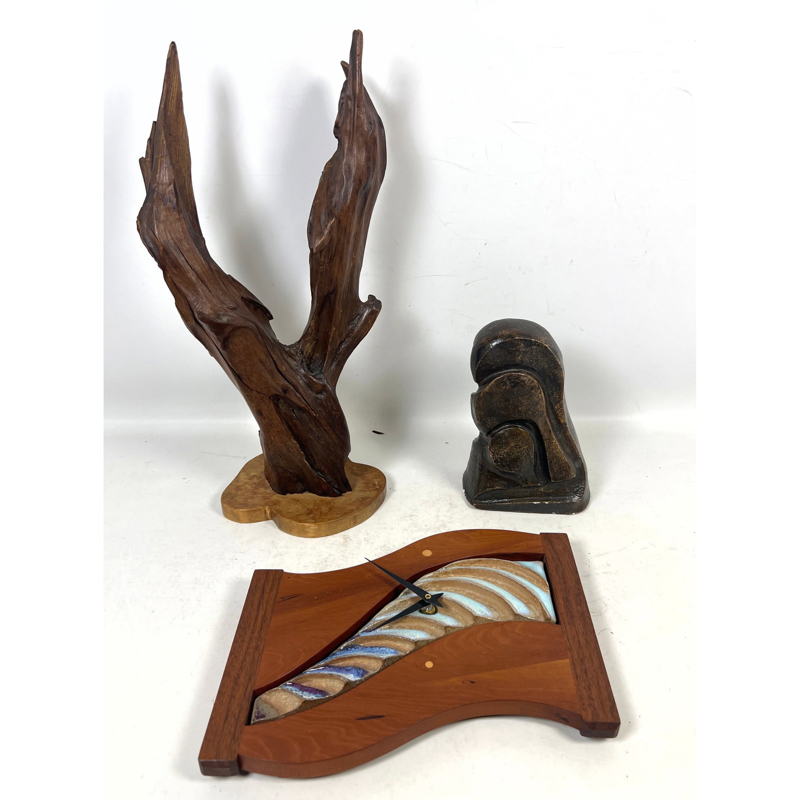 3 Decorative Art Objects Including Unityville Studios Mixed Media Wall Clock and Abstract Modernist (1 of 15)