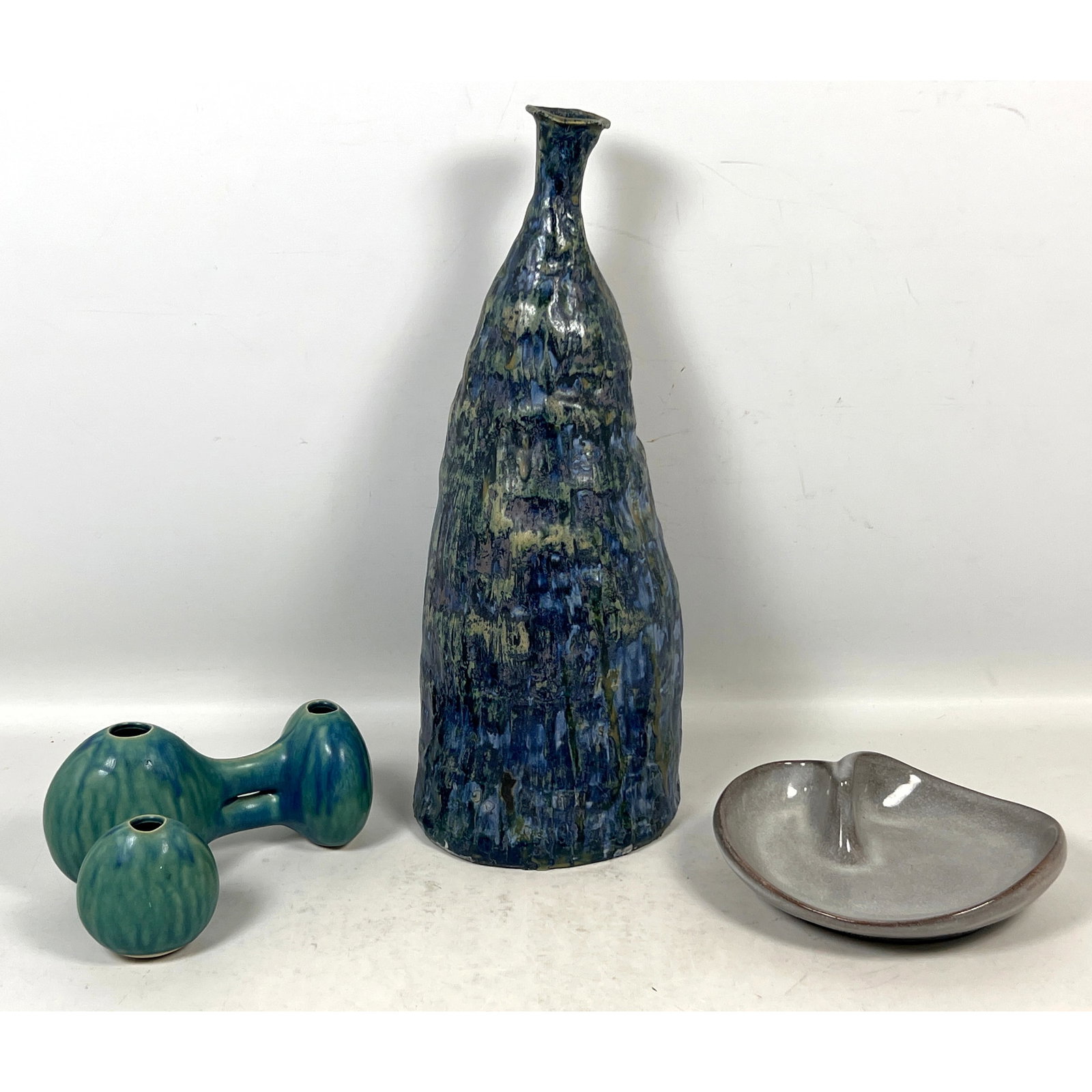 3pc lot Mid Century Modern ceramics including Dumler and Breiden divided dish and 2 organic studio p (1 of 15)