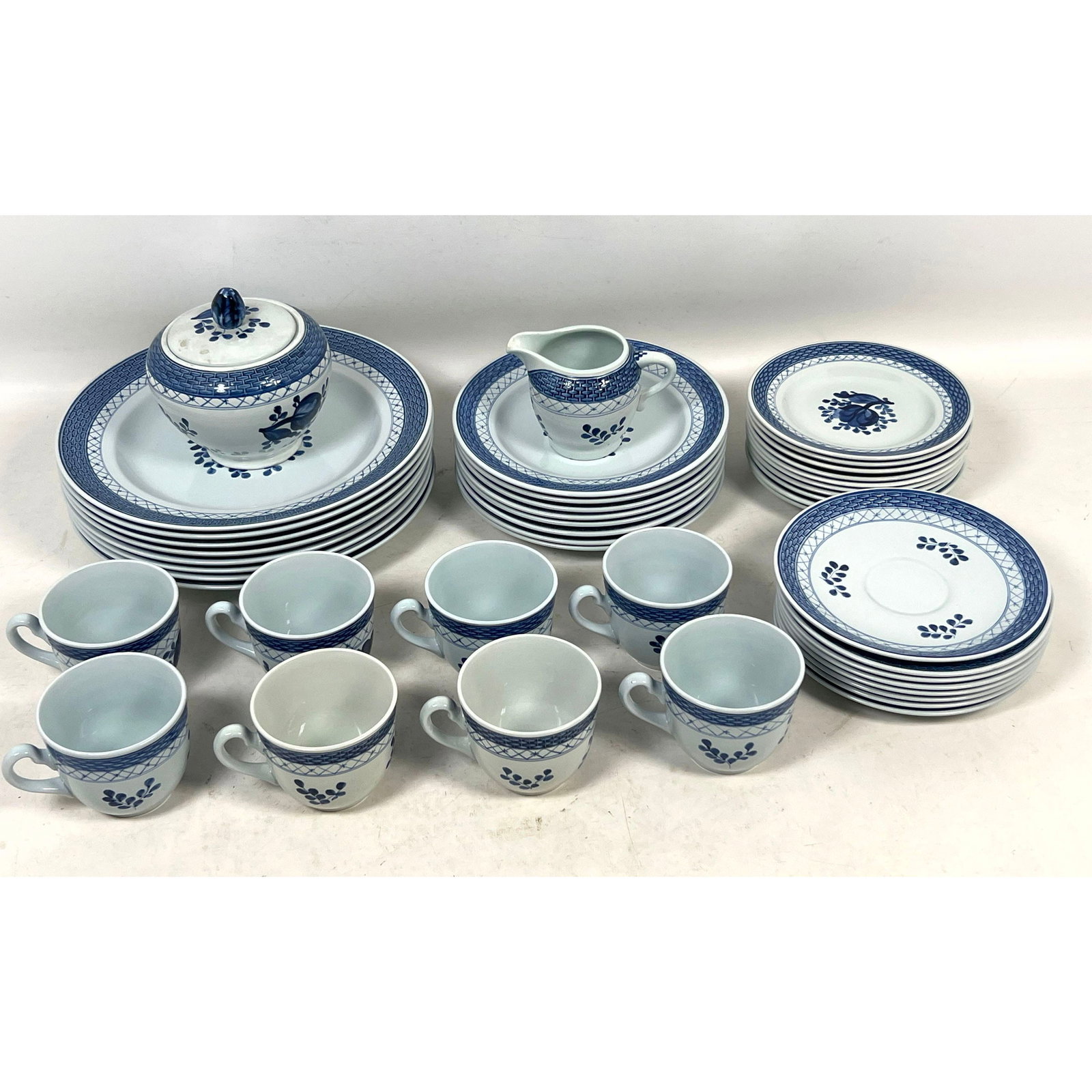 44pc Royal Copenhagen Denmark Tranquebar Blue China Dish set. Dishes.- Manufacturer: Royal Copenhage (1 of 19)