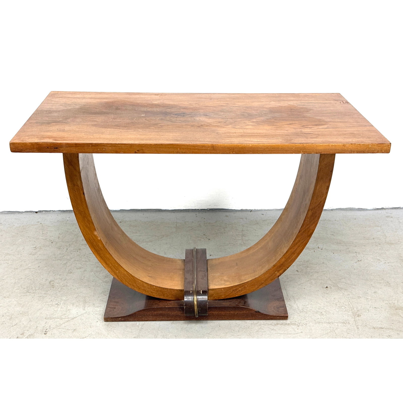 French art deco Burl wood Console accent table (1940s) (1 of 10)