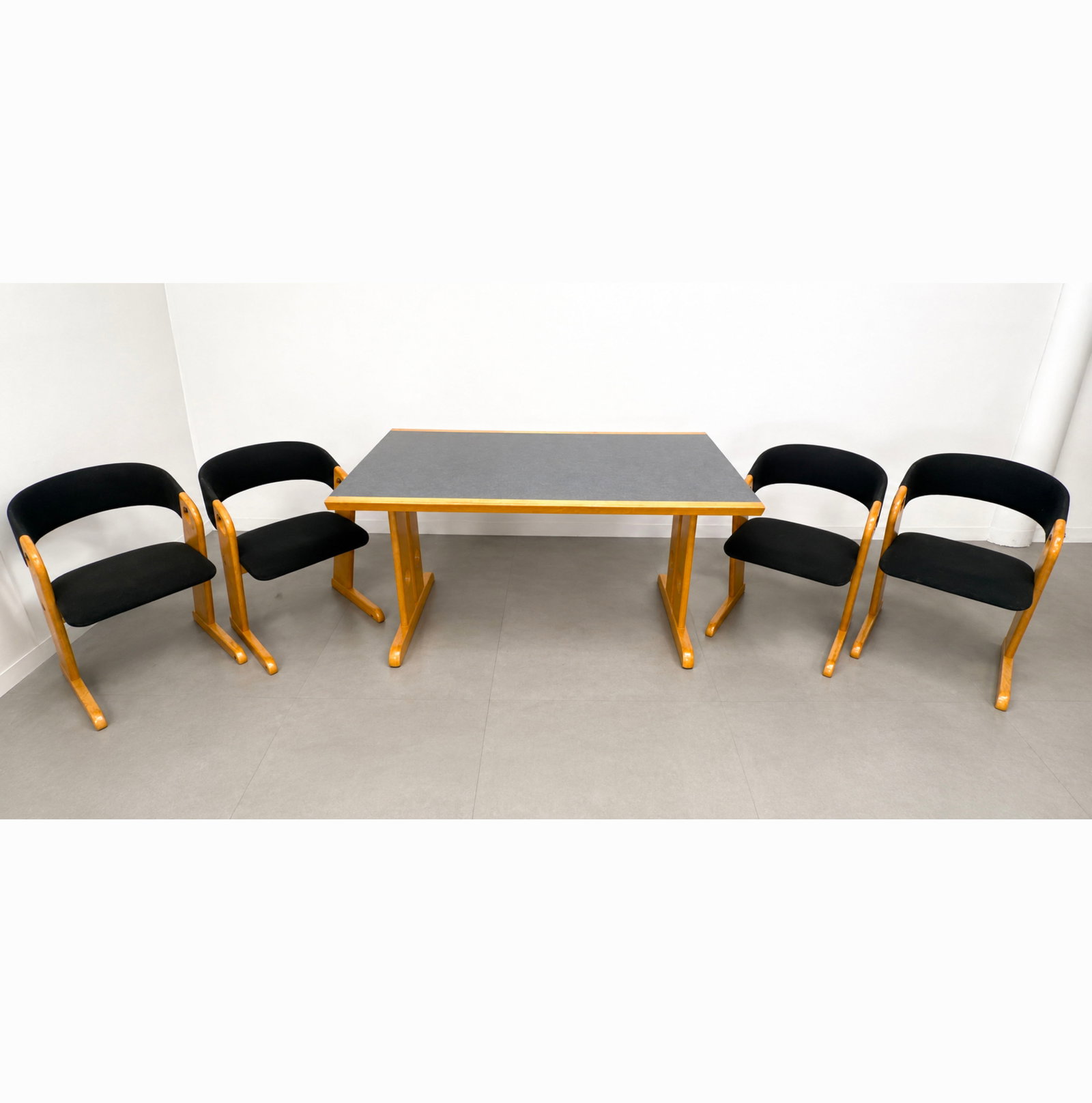 Post modern dining set. Wood and laminate with 4 Skovby Mobelfabrik cantilever dining chairs. Rud Th (1 of 20)