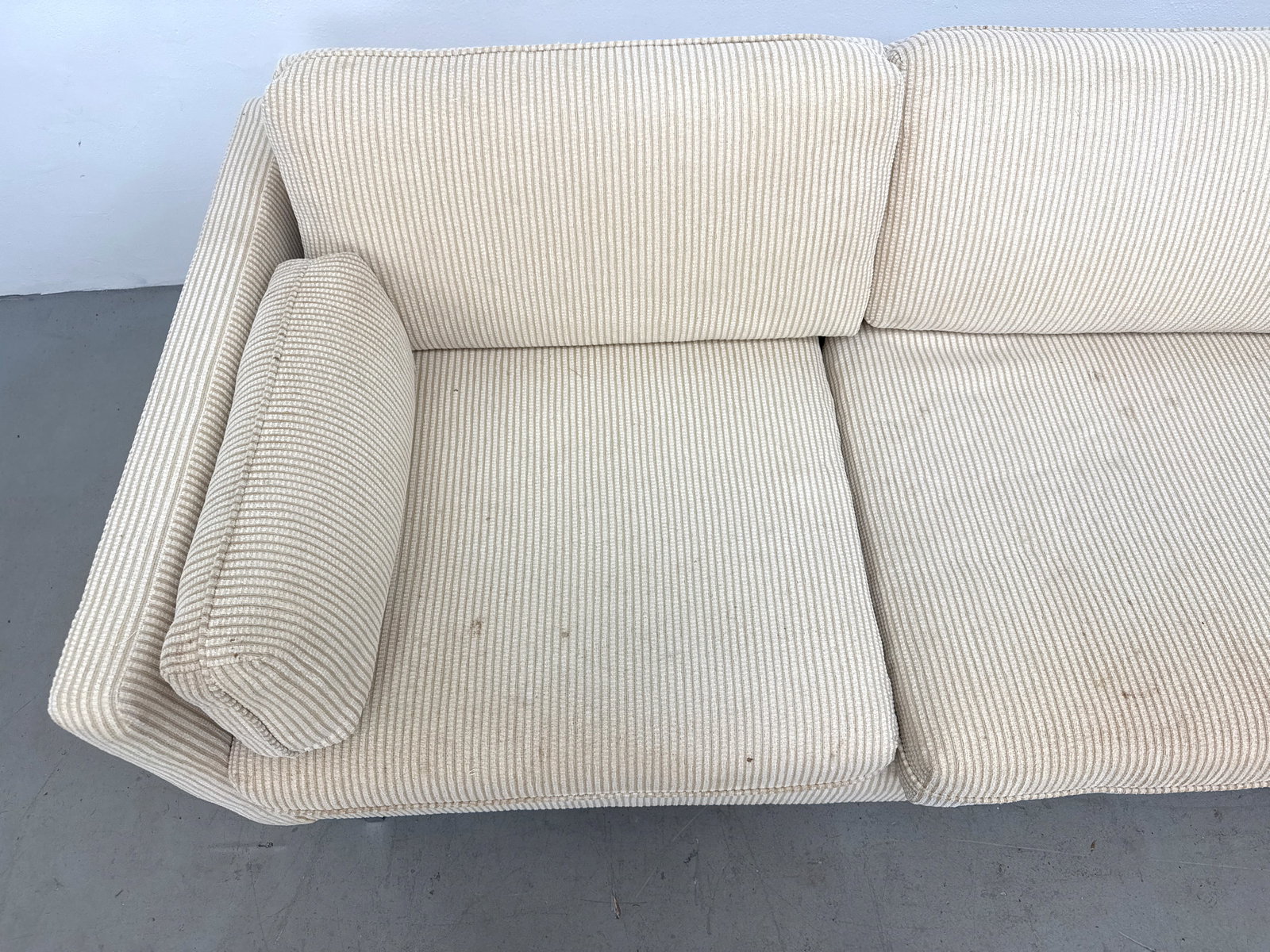 Milo Baughman Style Chrome Base Sofa Couch. - 4