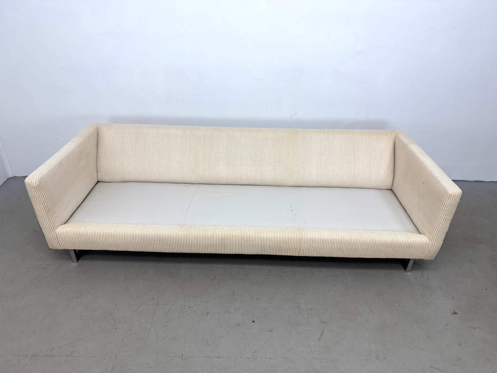 Milo Baughman Style Chrome Base Sofa Couch. - 7
