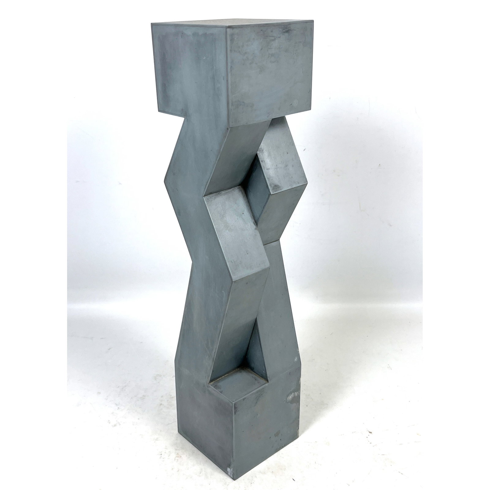 Gerald DiGiusto geometric abstraction caryatids sculpture caryatid 4 zinc maquette 1976 unsigned geo (1 of 9)