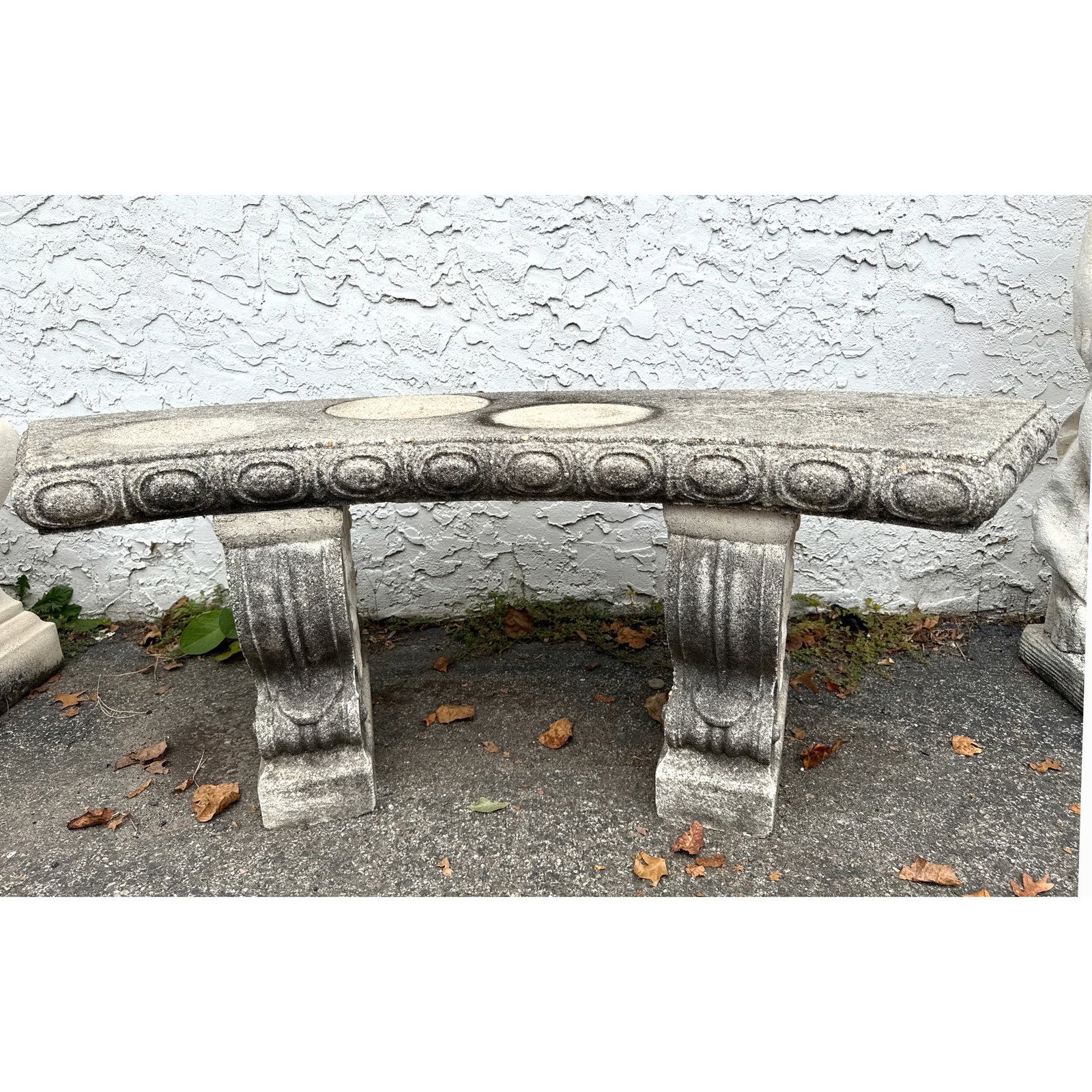 Cast Stone Garden Patio Bench. Curved Top. 3 part bench. (1 of 1)