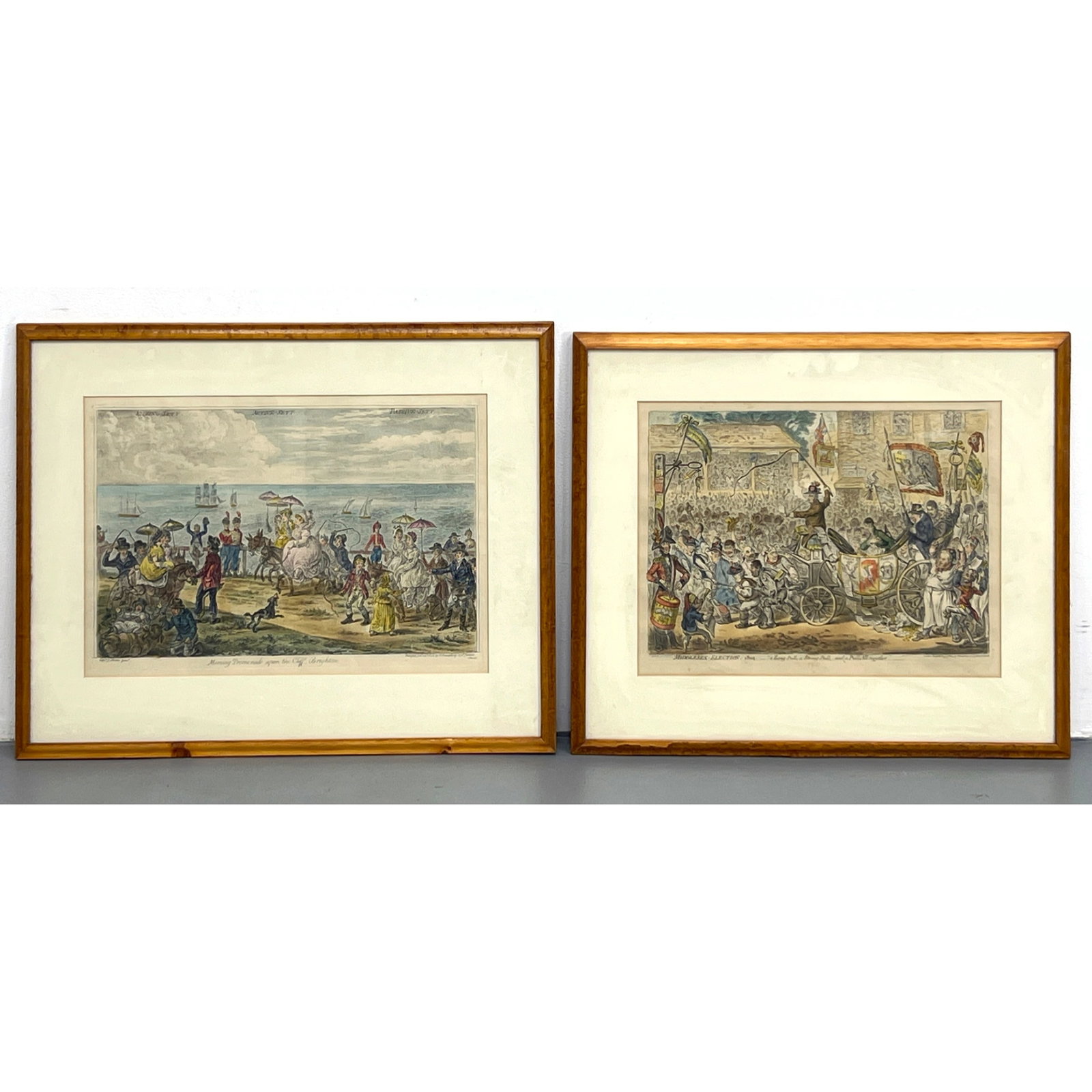 Pair of Regency Hand-Colored Etchings Published by Hannah Humphrey. James Gillray and after Captain (1 of 20)