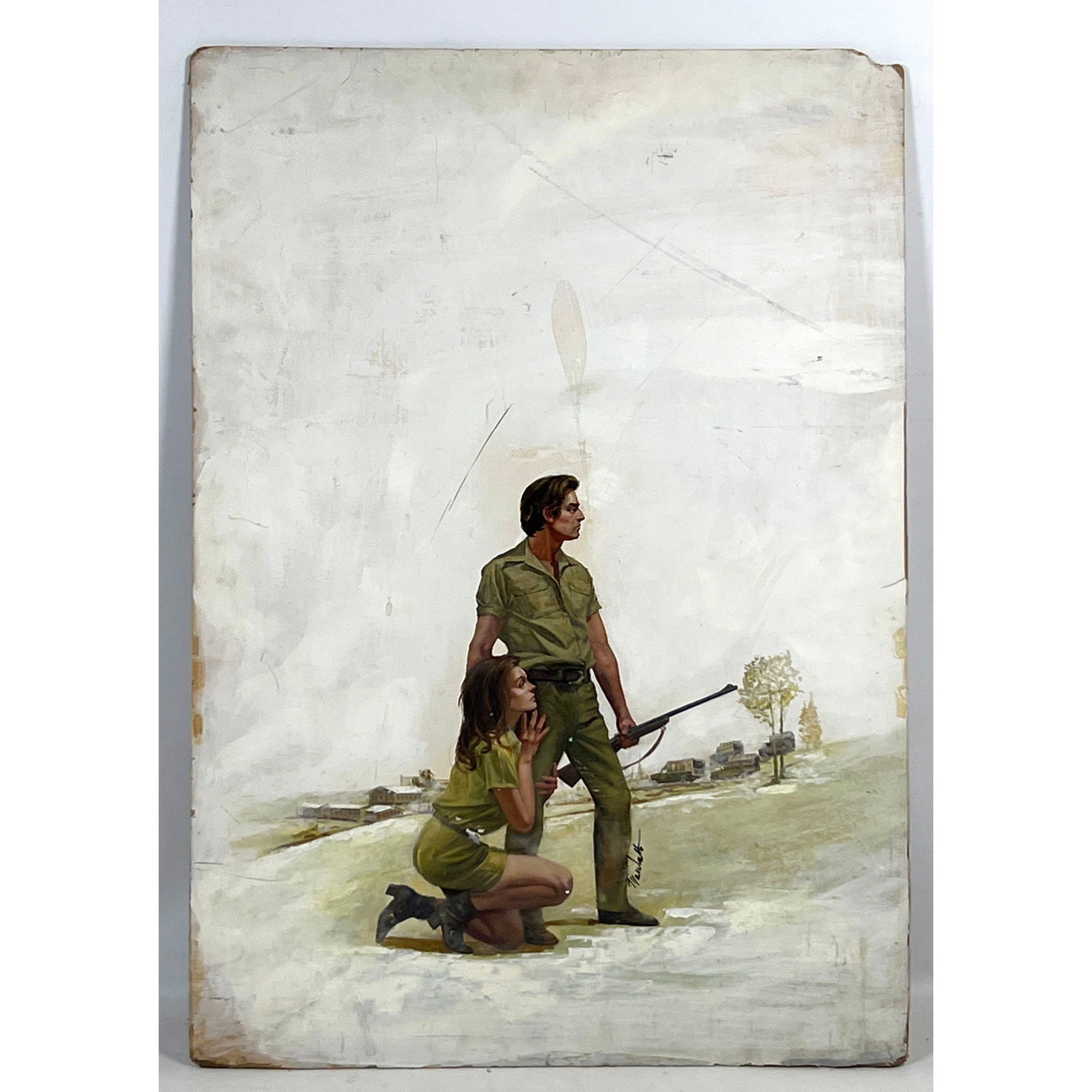 Lou Marchetti Original Illustration Painting on Board titled Possess the Land. (1 of 13)