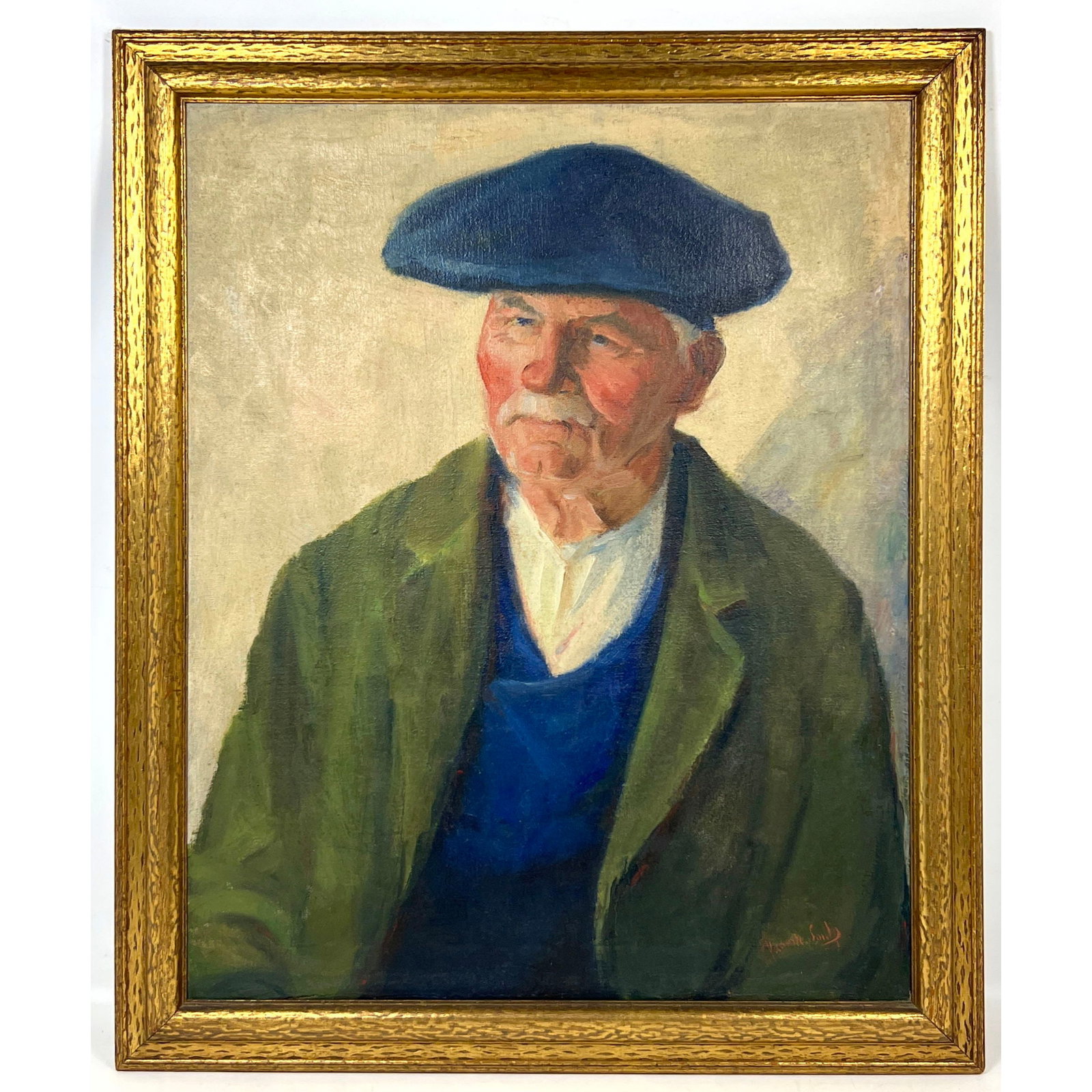 Wuanita Smith Oil Painting on Canvas titled Old Sea Wolf. Brittany Fisherman. Signed and Dated 1923. (1 of 9)