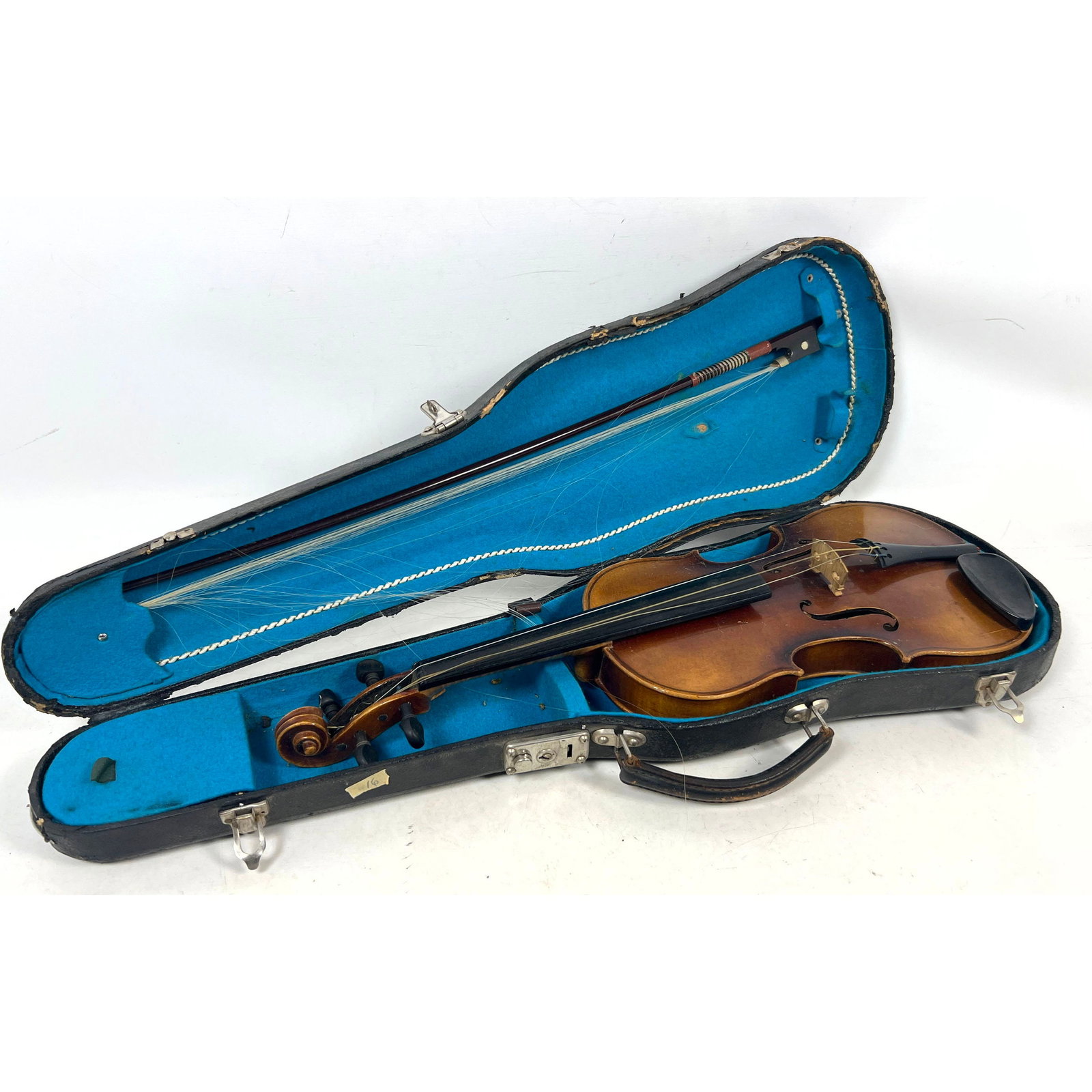 C. Meisel fractional violin outfit with bow and hard shell case manufactured in West Germany (1 of 19)