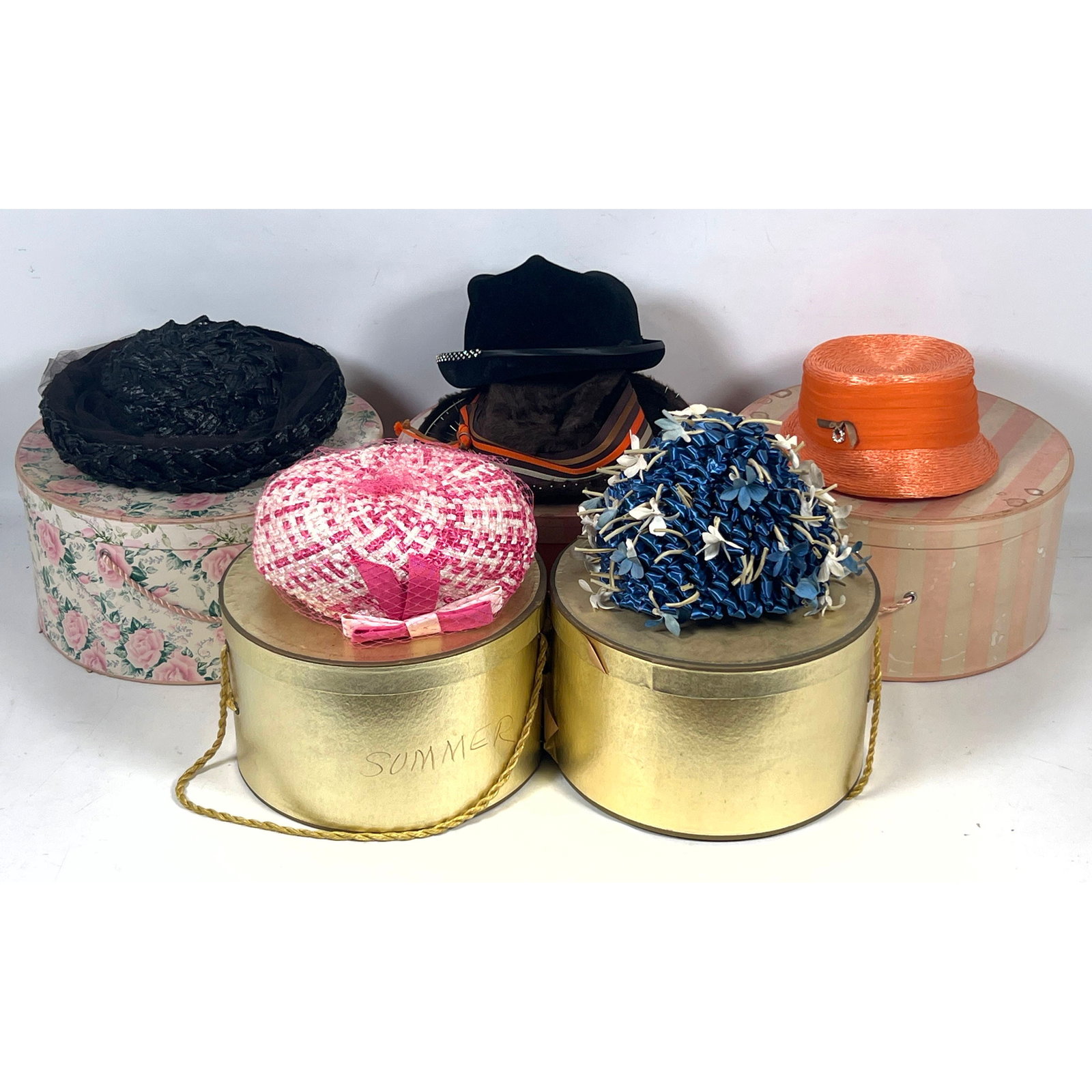 6 vintage mid century millinery hats in original boxes Yves Saint Laurent and Phillips Paris and Rob (1 of 19)