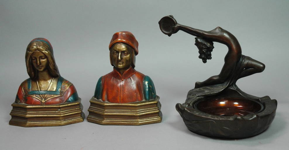 Art Deco ARMOR Bronze Dante & Beatrice Bookends. Aug 13, 2013 Uniques and Antiques, Inc. in PA