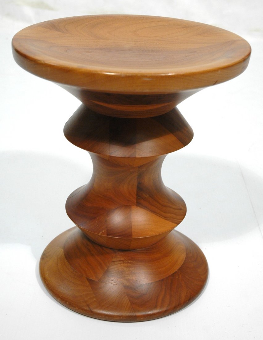 CHARLES EAMES Time Life Stool. American Modern La: CHARLES EAMES Time Life Stool. American Modern Laminated walnut. Not marked.-- Dimensions: H: 15 inches: W: 13 inches: D: 13 inches ---