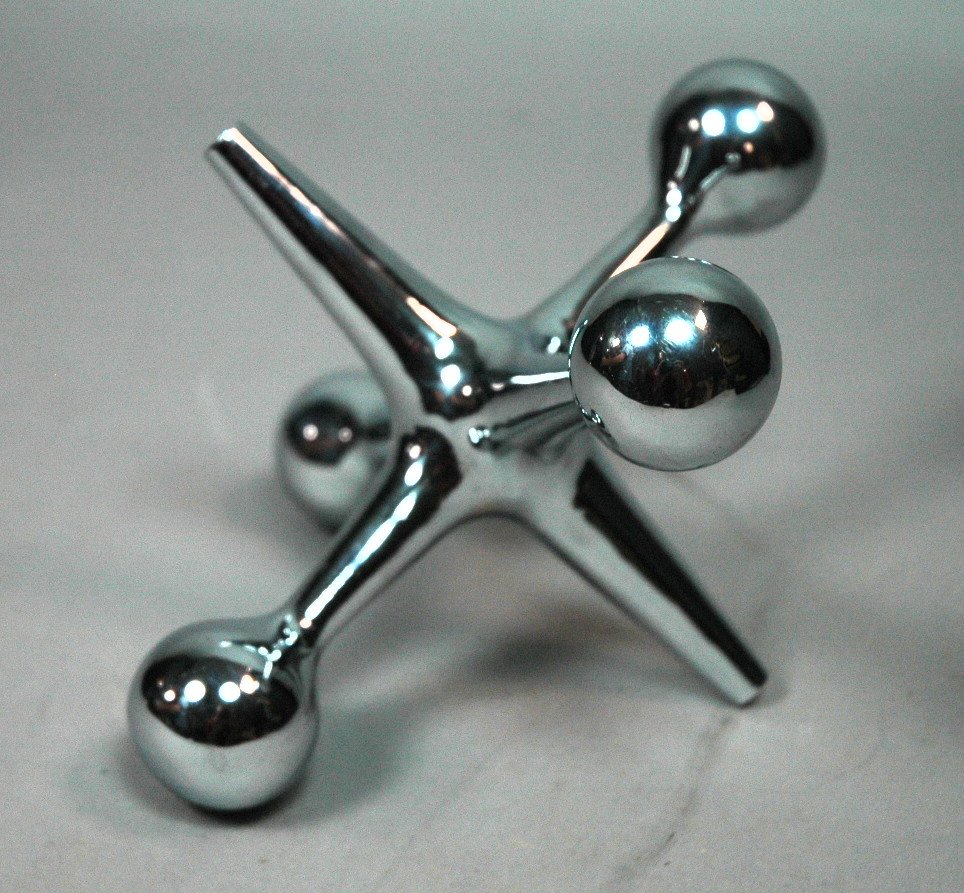 Chrome Jack Bookend Paperweight. Bill Curry.: Chrome Jack Bookend Paperweight. Bill Curry. -- Dimensions: H: 4.25 inches: W: 5.5 inches --- US Shipping charge: $14