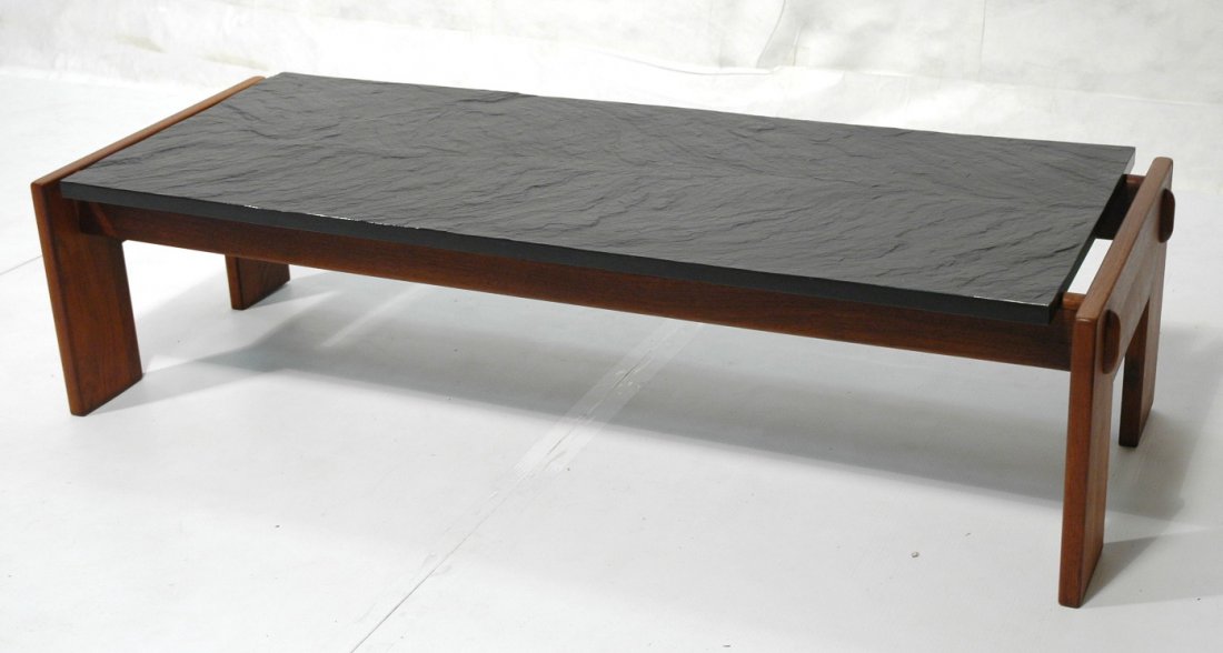 ADRIAN PEARSALL Slate Top American Modern Coffee: ADRIAN PEARSALL Slate Top American Modern Coffee Cocktail table. -- Dimensions: H: 15 inches: D: 22 inches: L: 58 inches ---