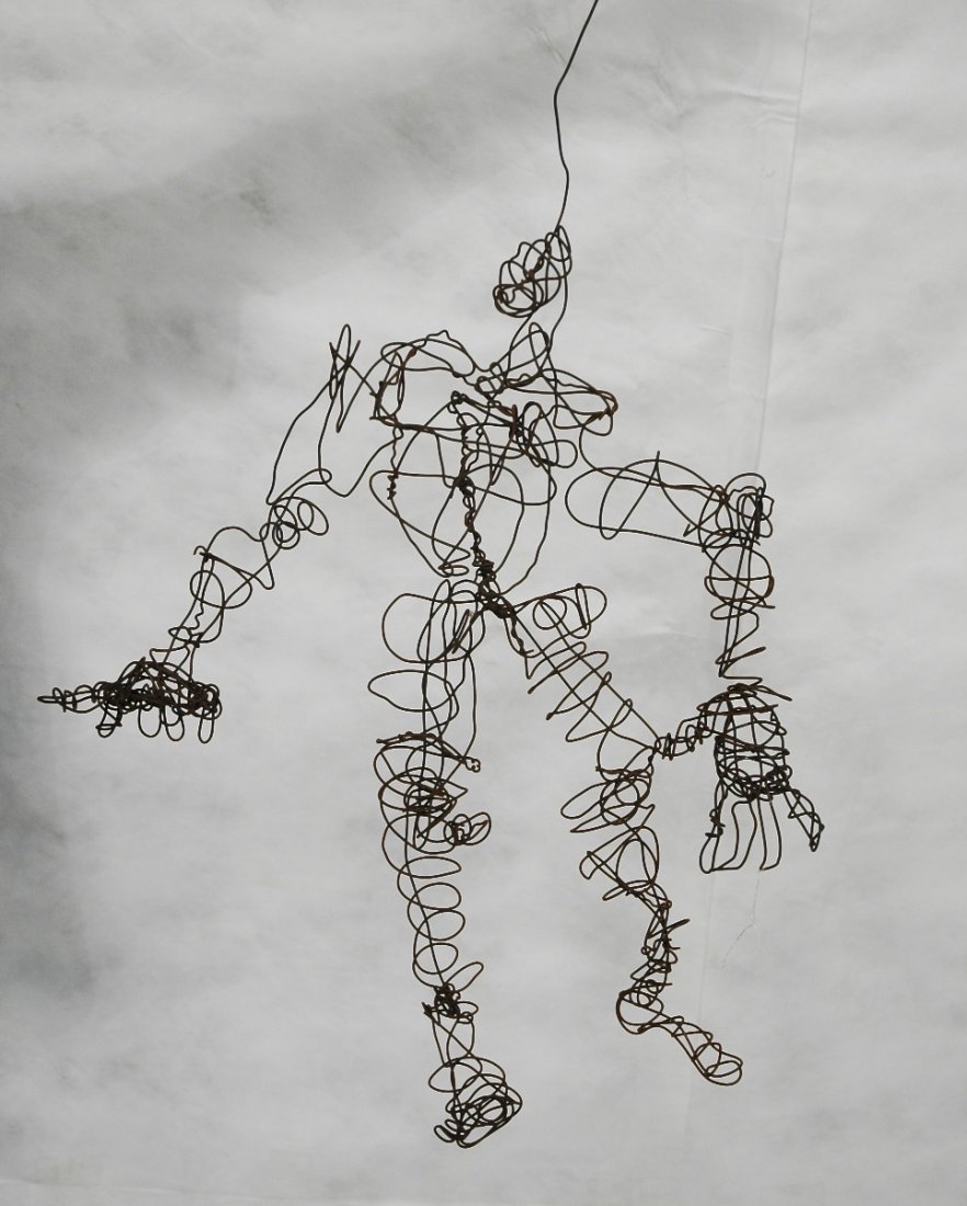 Hanging Wire Figural Sculpture. Alexander Calder: Hanging Wire Figural Sculpture. Alexander Calder style.-- Dimensions: H: 25 inches: W: 22 inches --- US Shipping charge: $28