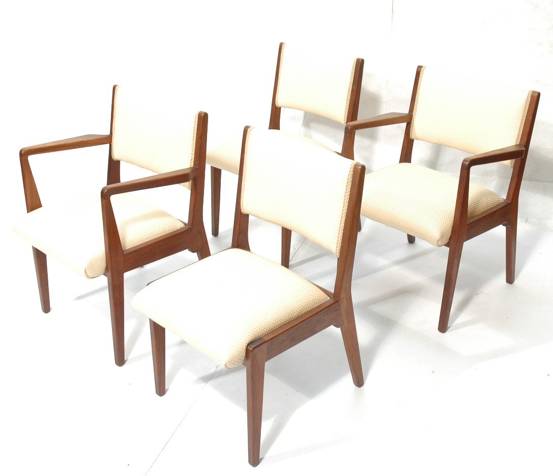 4 Jens Risom Dining Chairs. 2 Armchairs & 2 Side: 4 Jens Risom Dining Chairs. 2 Armchairs & 2 Side chairs.-- Dimensions: H: 31 inches: W: 23.25 inches: D: 23.5 inches ---