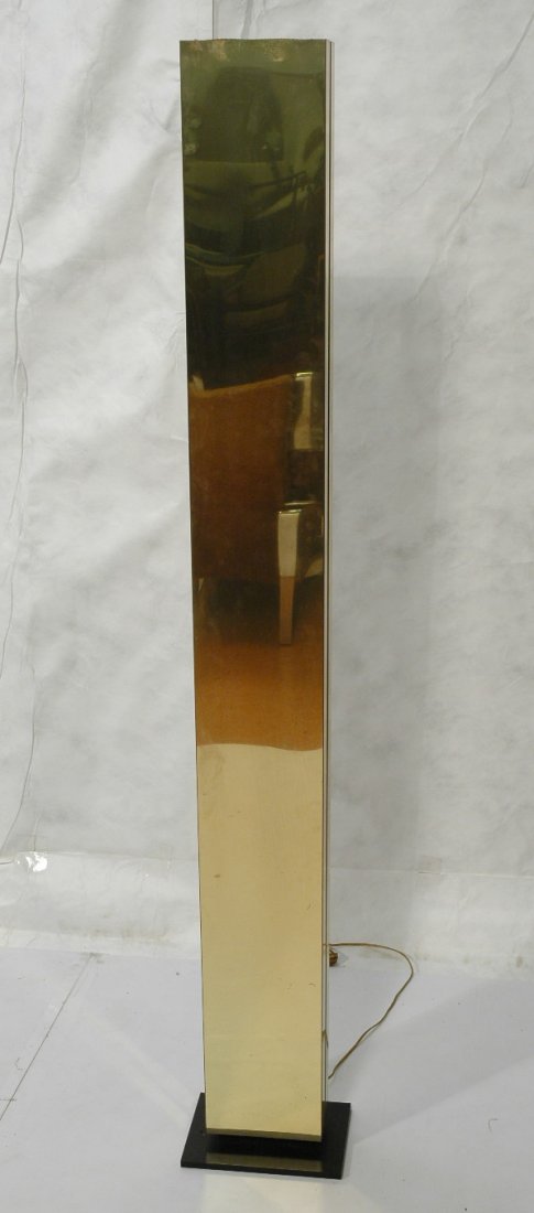 Casella Floor Column Lamp. Brass rectangular col: Casella Floor Column Lamp. Brass rectangular column.-- Dimensions: H: 72 inches: W: 11 inches: D: 8 inches ---