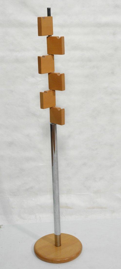 Italian Modern Coat Rack. Chrome and Wood. Made: Italian Modern Coat Rack. Chrome and Wood. Made in Italy.-- Dimensions: H: 71.5 inches: W: 15 inches ---