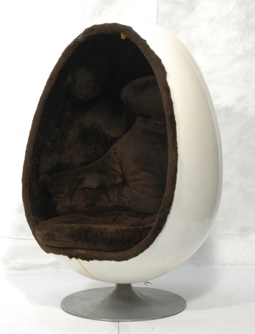 Stereo Space Egg Chair. White Plastic Shell Frame Oct 01, 2013