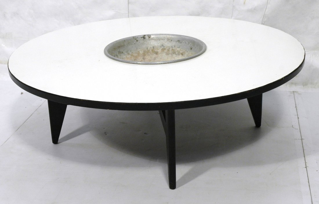 GEORGE NELSON Cocktail Table. Planter Center. Whi: GEORGE NELSON Cocktail Table. Planter Center. White Laminate Top Coffee Table. -- Dimensions: H: 16 inches: W: 45 inches ---