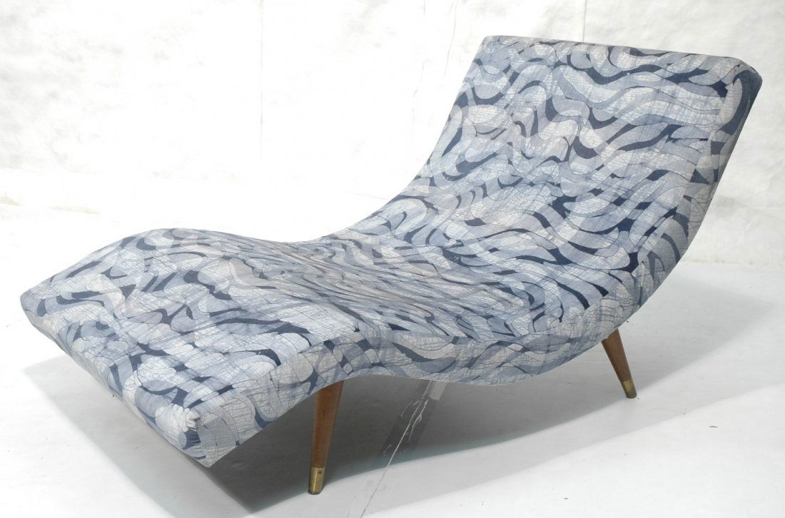 Adrian Pearsall Tongue Wave Lounge Chair. Tapere: Adrian Pearsall Tongue Wave Lounge Chair. Tapered metal capped legs.-- Dimensions: H: 30 inches: W: 36 inches: D: 53 inches ---