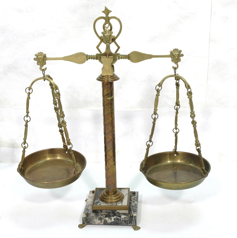 Brass And Marble Decorative Balance Scale Paw F Oct 22 2013