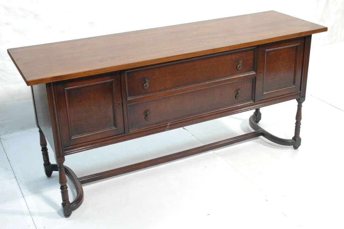 Wm. A. French Walnut Sideboard Buffet. Drop pull: Wm. A. French Walnut Sideboard Buffet. Drop pulls. Labeled.-- Dimensions: H: 33 inches: W: 70 inches: D: 21 inches ---