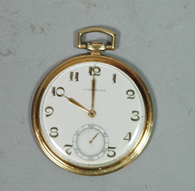 18K Gold J.E. CALDWELL Pocket Watch. Second Hand.