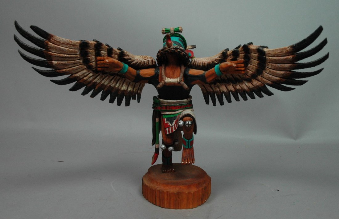 N. Jacob 93 Carved Wood Kachina Figure. Hopi.: N. Jacob 93 Carved Wood Kachina Figure. Hopi. Painted. Signed.-- Dimensions: H: 9.25 inches: W: 1225 inches --- US Shipping charge: $28