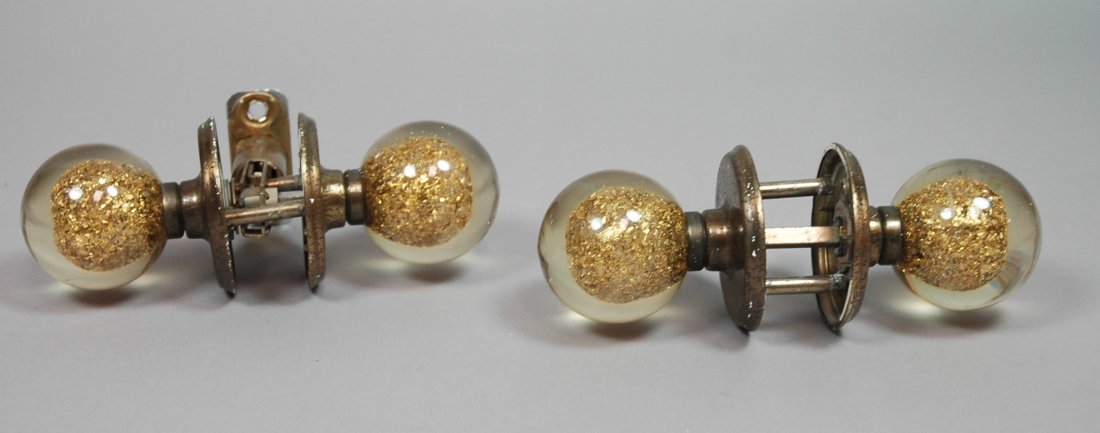 70's Modern 4 Lucite acrylic Door Knobs with Gold: 70's Modern 4 Lucite acrylic Door Knobs with Gold Foil Interior.-- Dimensions: : W: 2 inches --- US Shipping charge: $28