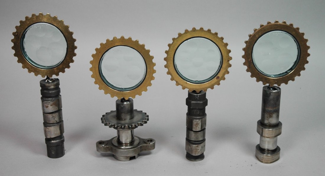 4pcs Mini Magiscopes. Engraved F Bejar. Brass an: 4pcs Mini Magiscopes. Engraved F Bejar. Brass and Steel.-- Dimensions: H: 8 inches: W: 3.5 inches --- US Shipping charge: $50