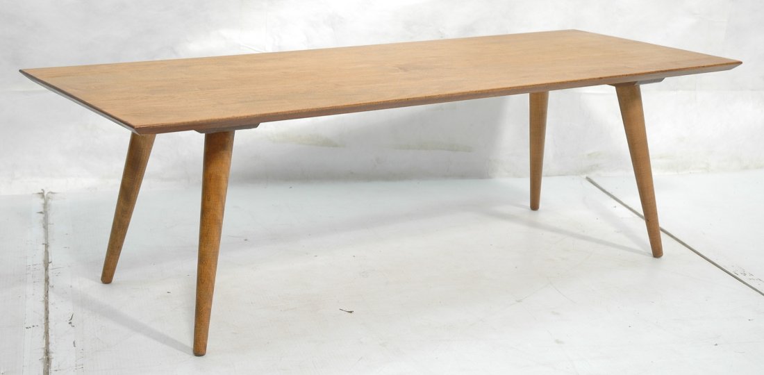 Paul McCobb Planner Group Coffee Cocktail Base. A: Paul McCobb Planner Group Coffee Cocktail Base. Angled Legs. Maple finish.-- Dimensions: H: 15 inches: W: 48 inches: D: 18 inches ---