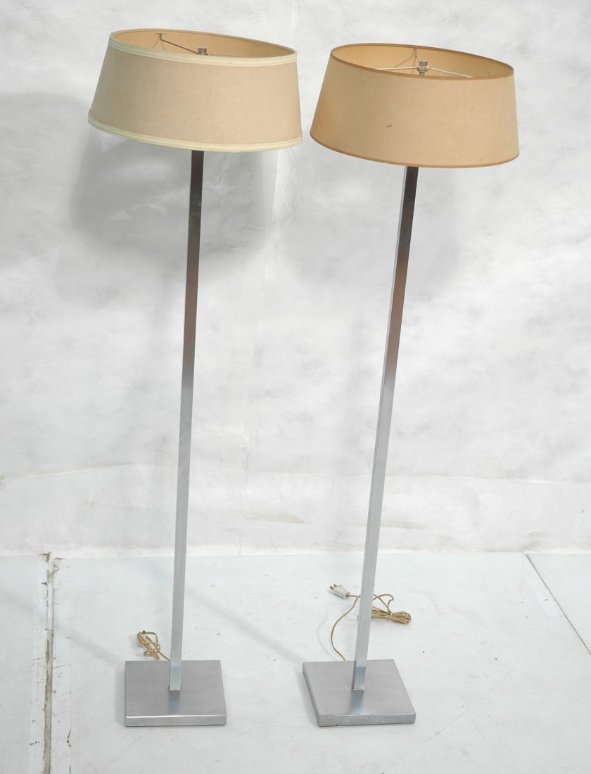 Pair Hansen Style Floor Lamps. Square Column Form: Pair Hansen Style Floor Lamps. Square Column Form.-- Dimensions: H: 53.5 inches: W: 15 inches ---