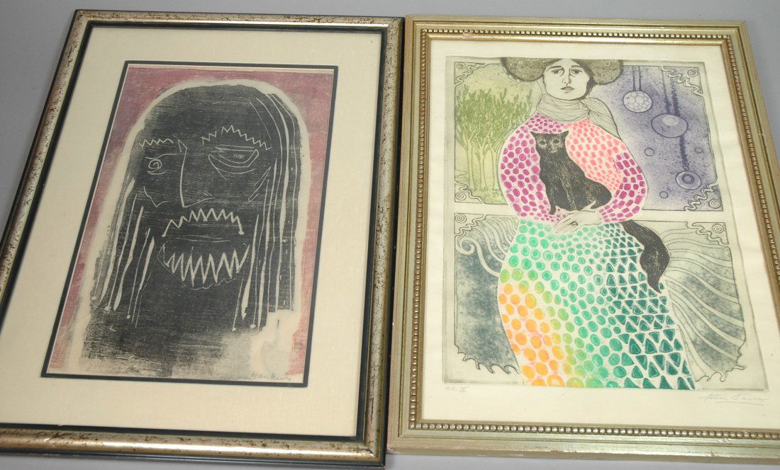 2pcs Abraham P. Hankins Print pencil signed and a: 2pcs Abraham P. Hankins Print pencil signed and a Leticia Tarrago Signed and Numbered print AP IX.-- Dimensions: Image Size: H: 19.25 inches: W: 13.75 inches ---