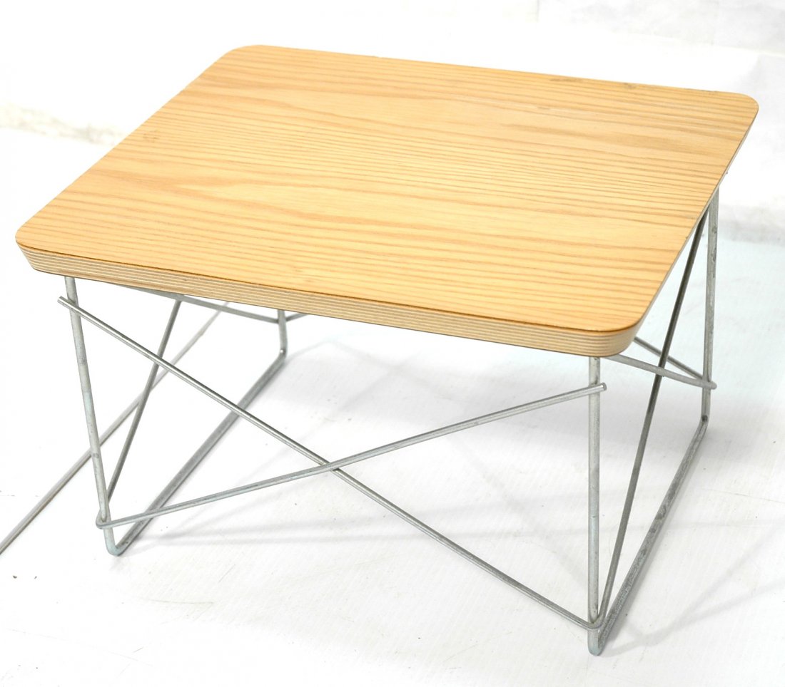 Eames Herman Miller LTR low table. Wire base.: Eames Herman Miller LTR low table. Wire base.-- Dimensions: H: 9.75 inches: W: 15.25 inches: D: 13 inches ---