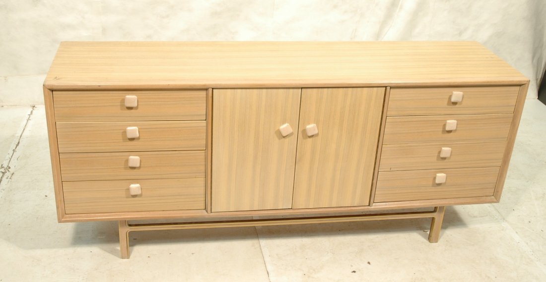 Large Credenza Dresser. Limed finish. White squar: Large Credenza Dresser. Limed finish. White square handles. Aluminum trim to feet.-- Dimensions: H: 32 inches: D: 19 inches: L: 74 inches ---