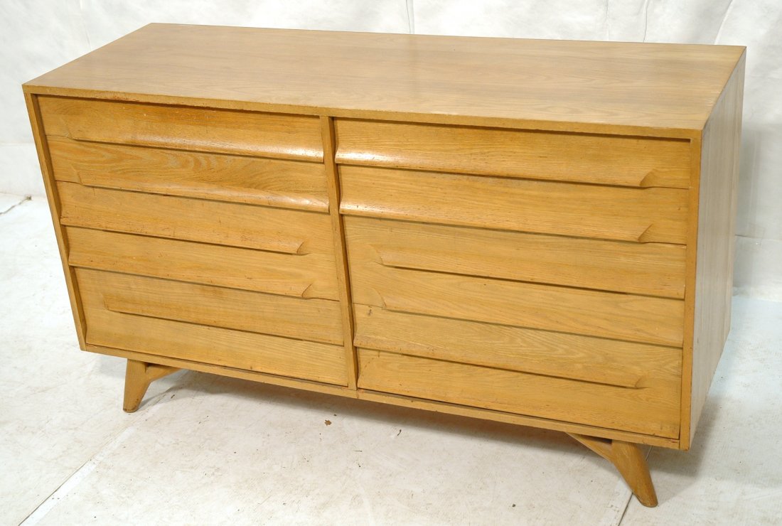 JACK VAN DER MOLEN Oak Dresser Chest Drawers. Sha: JACK VAN DER MOLEN Oak Dresser Chest Drawers. Shaped drawer pulls. American Casual Oak by Jamestown Lounge Co.-- Dimensions: H: 33 inches: D: 20.25 inches: L: 58 inches ---