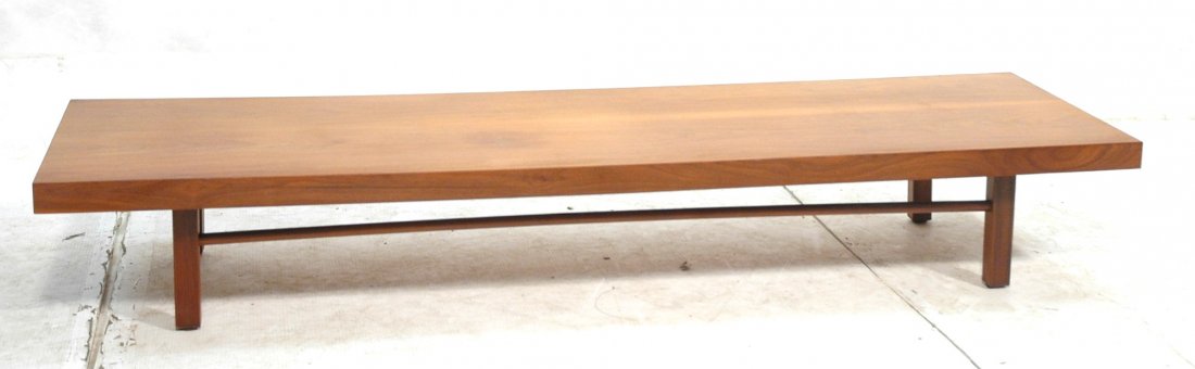 Thayer Coggin Walnut Low Coffee Table. Paper Labe: Thayer Coggin Walnut Low Coffee Table. Paper Label.-- Dimensions: H: 10 inches: W: 66 inches: D: 20 inches ---