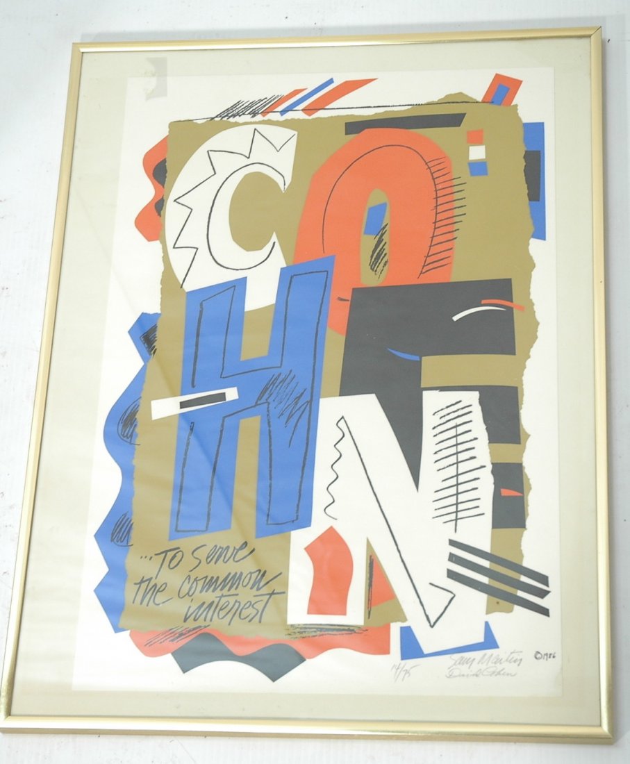 SAM MAITIN, Philadelphia. Lithograph Print. COHEN: SAM MAITIN, Philadelphia. Lithograph Print. COHEN, Pencil signed, 14/75. 1986-- Dimensions: Image Size: H: 14.75 inches: W: 22 inches ---